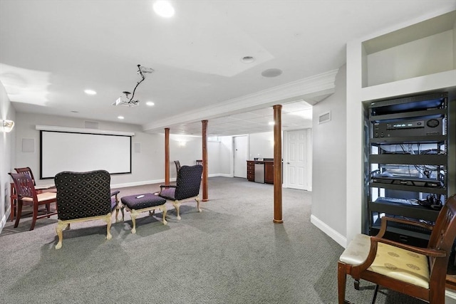 11 Rachael Ter, Westfield, MA 01085 - carpeted home theater room with recessed lighting and crown molding