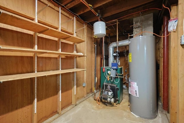 utilities with water heater and a heating unit
