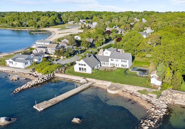 124 William St, Dartmouth, MA 02748 - aerial view of a large body of water and a heavily wooded area