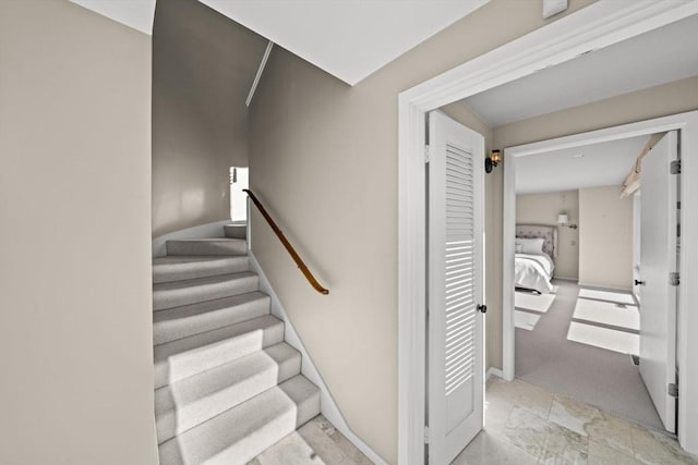 124 William St, Dartmouth, MA 02748 - staircase featuring baseboards