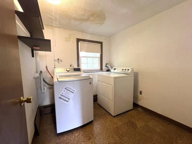 31 Dix Rd, Woburn, MA 01801 - washroom featuring separate washer and dryer and a textured ceiling