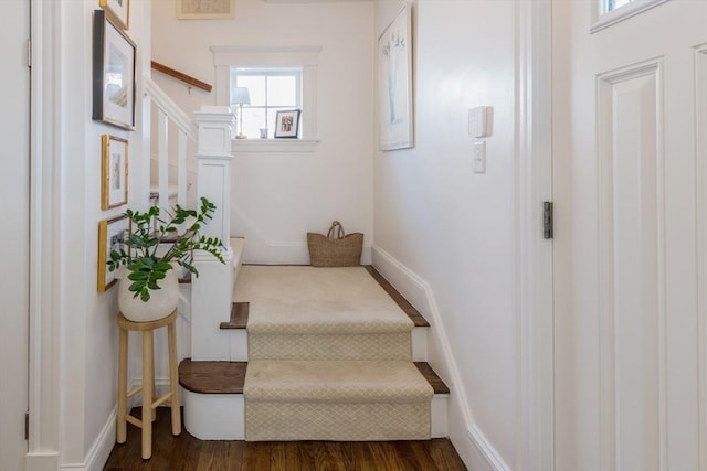 73 Harold St, Milton, MA 02186 - stairway with wood finished floors and baseboards