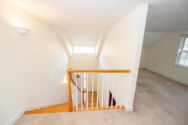 31 Mulligan Dr Unit 31, Weymouth, MA 02190 - stairs with carpet and lofted ceiling