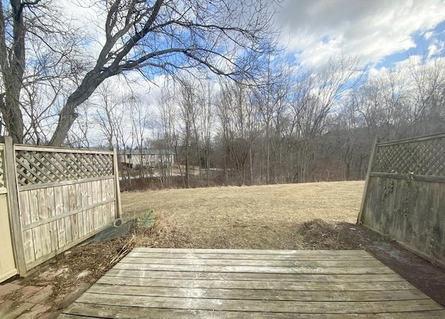 deck featuring fence