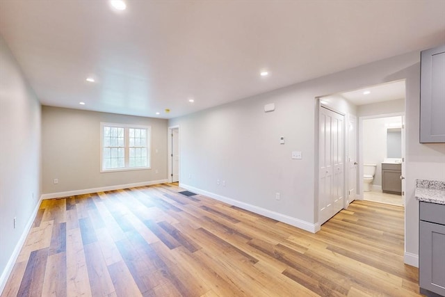 empty room featuring light wood-type flooring
