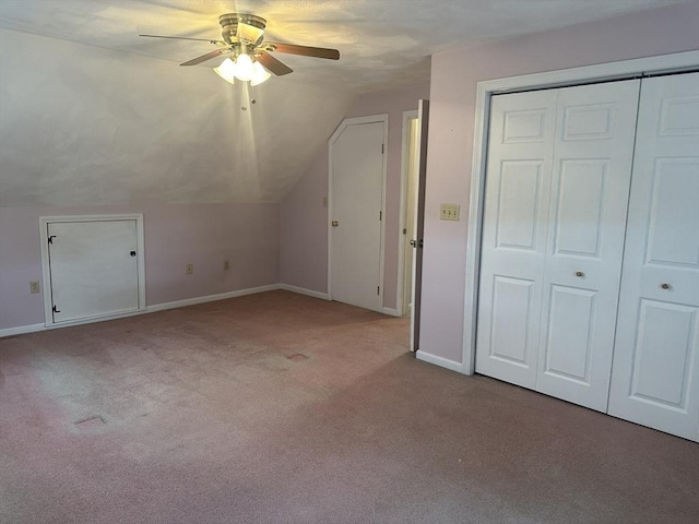 40 Elmwood Cir, Peabody, MA 01960 - additional living space with carpet floors, ceiling fan, lofted ceiling, and baseboards