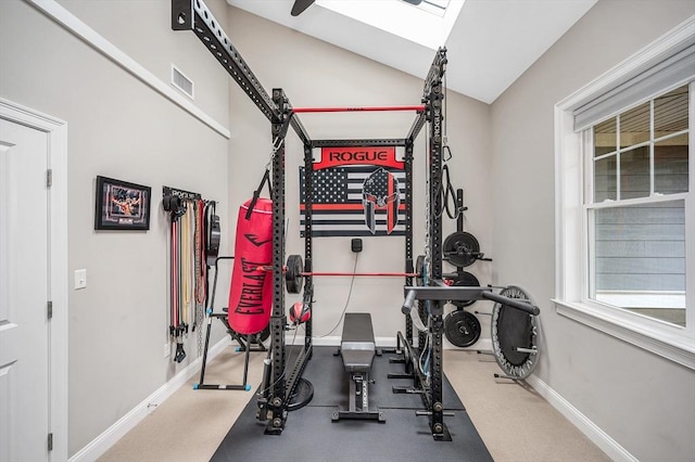 2 Inwood Dr Unit 3003, Woburn, MA 01801 - workout area with a skylight and baseboards