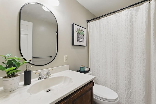 bathroom with toilet and vanity