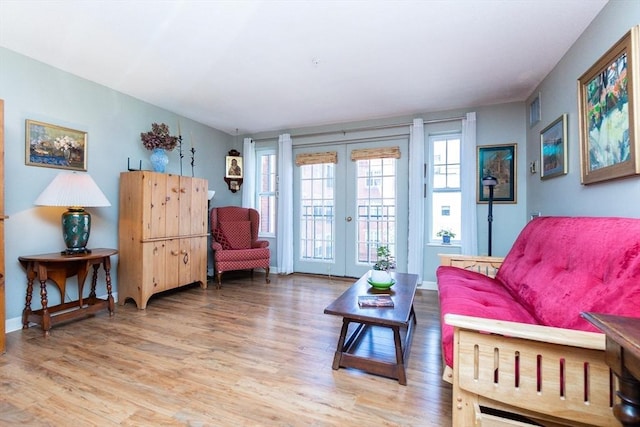 11 Church Unit 313, Salem, MA 01970 - living area featuring french doors and wood finished floors