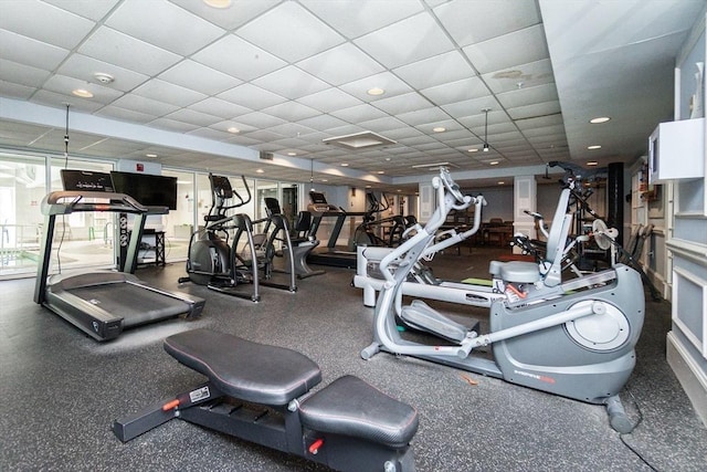 11 Church Unit 313, Salem, MA 01970 - gym featuring a drop ceiling