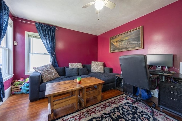 58 Howland St, Marlborough, MA 01752 - home office featuring wood finished floors and ceiling fan