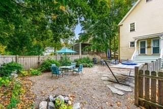 view of yard featuring a patio area and fence private yard