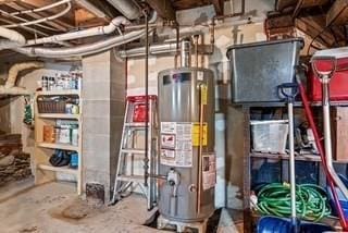 utility room featuring water heater