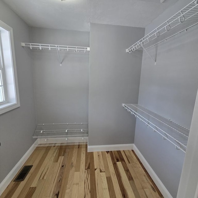 spacious closet featuring wood-type flooring