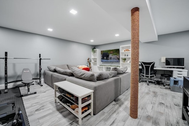 living room featuring light hardwood / wood-style floors