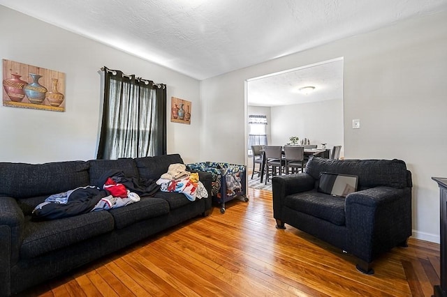 living area featuring wood-type flooring