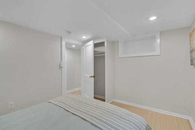 10 Shepard St Unit 2, Cambridge, MA 02139 - bedroom featuring wood finished floors, recessed lighting, a closet, and baseboards