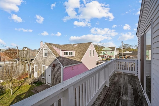 balcony with a residential view
