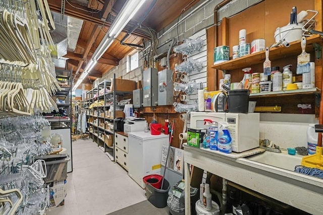 storage area with electric panel