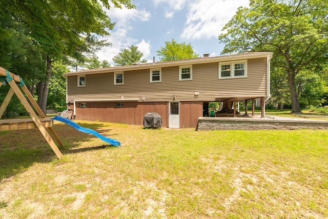 12 Pine St, Pepperell, MA 01463 - back of property with a playground and a yard
