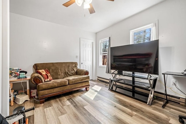 400 N Woodstock Rd, Southbridge, MA 01550 - living room with wood finished floors and ceiling fan