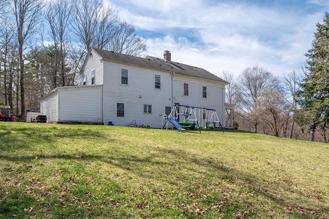400 N Woodstock Rd, Southbridge, MA 01550 - back of property with a yard and a chimney
