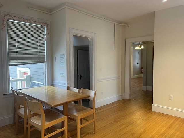 dining area featuring light hardwood / wood-style flooring