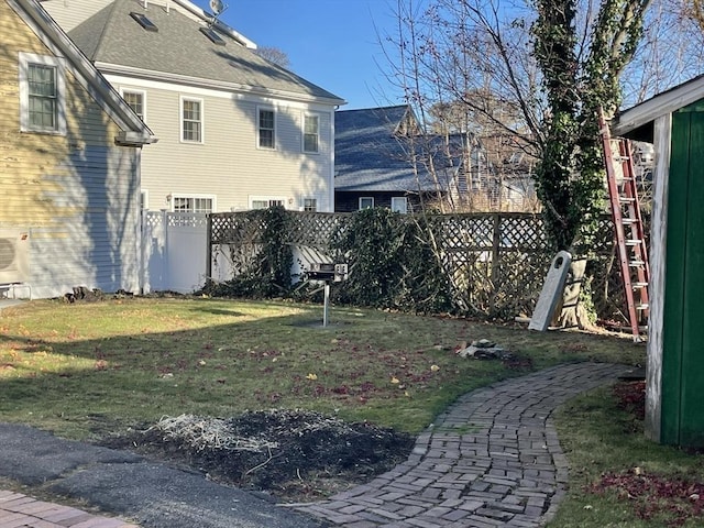 view of yard with ac unit