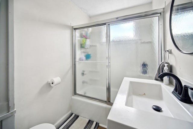 90 Montaup St, Fall River, MA 02724 - bathroom with toilet, bath / shower combo with glass door, and vanity