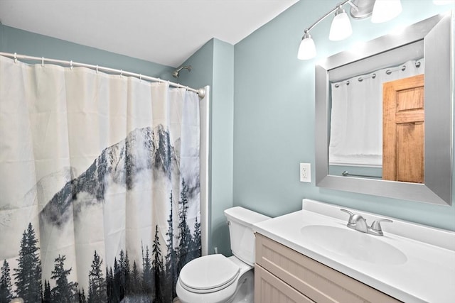 5 Glad St, Freetown, MA 02702 - full bathroom featuring toilet, vanity, and a shower with shower curtain