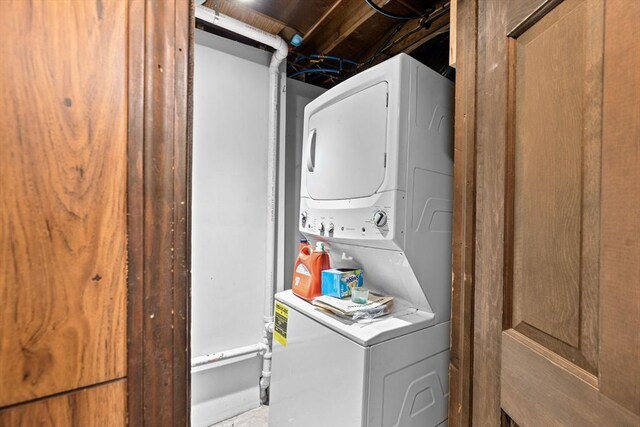 5 Glad St, Freetown, MA 02702 - washroom with estacked washer and dryer