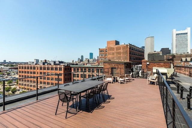 deck with a city view