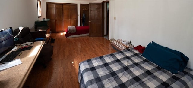 bedroom featuring wood finished floors