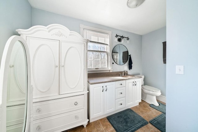 bathroom with toilet and vanity