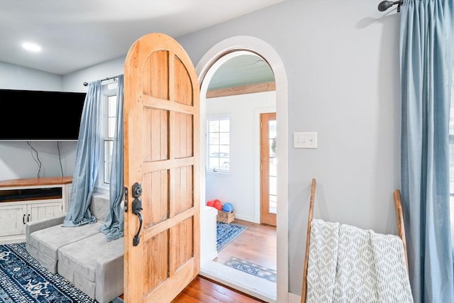 entrance foyer featuring hardwood / wood-style floors