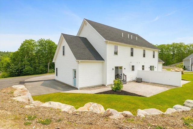 194B Narrows Rd, Westminster, MA 01473 - back of house featuring a patio area, a lawn, and central air condition unit