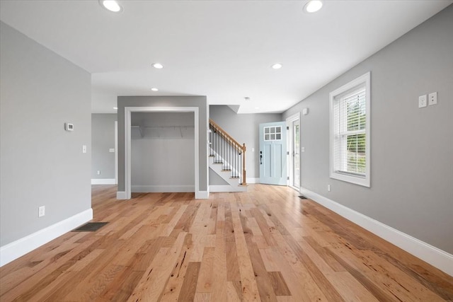194B Narrows Rd, Westminster, MA 01473 - foyer entrance with stairway, recessed lighting, baseboards, and light wood-style flooring