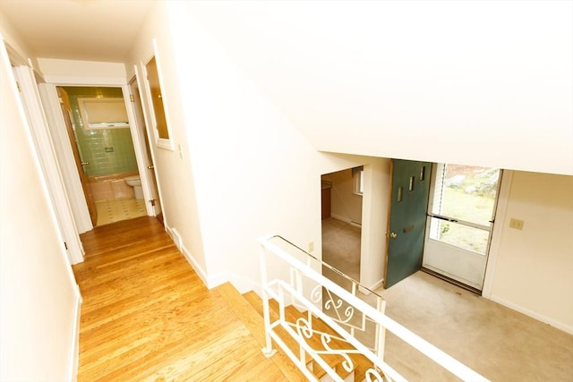 460 Front St, Weymouth, MA 02188 - corridor with baseboards and an upstairs landing