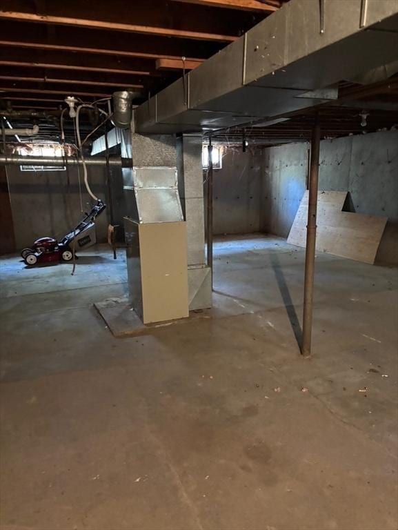 83 Partridge Valley Rd, Yarmouth, MA 02673 - unfinished basement featuring heating unit