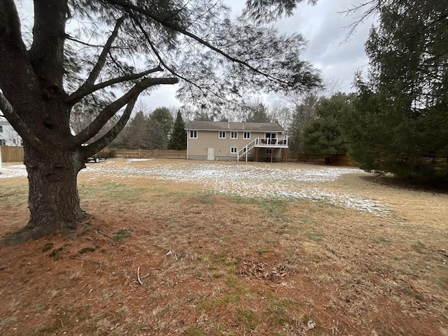 view of yard featuring a deck