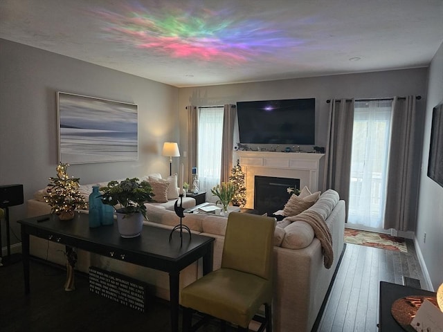 3 Panda Ct Unit 3, Milford, MA 01757 - living room featuring plenty of natural light, a fireplace, and hardwood / wood-style floors