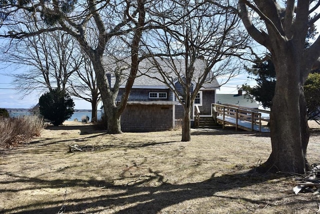 view of yard featuring a deck