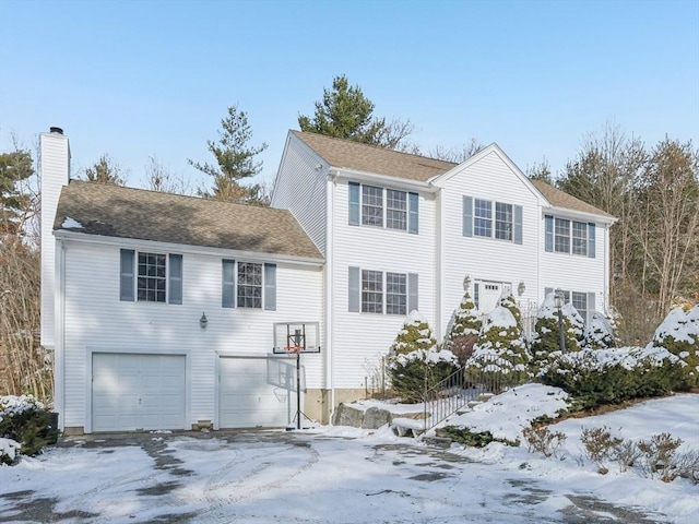 view of front facade with a garage