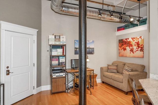 interior space with wood-type flooring