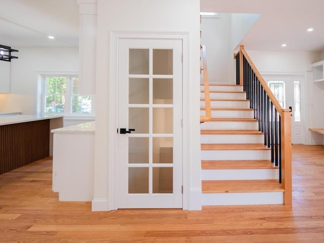 28 Berkshire Ave, Sharon, MA 02067 - stairs with wood finished floors and recessed lighting