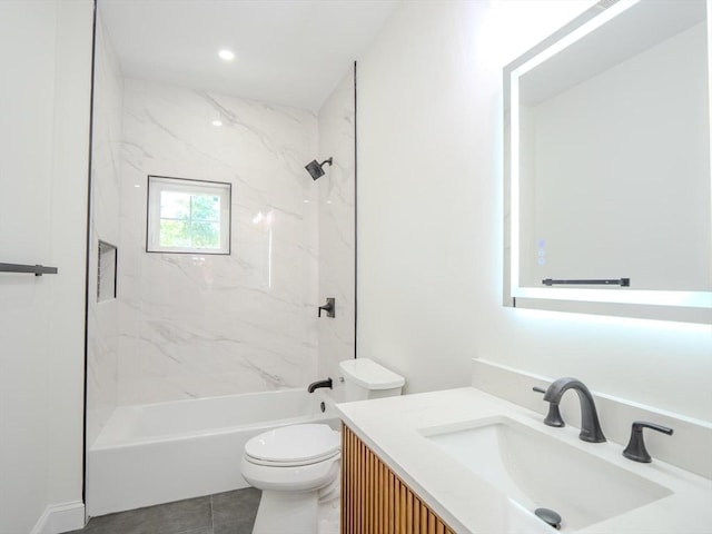 28 Berkshire Ave, Sharon, MA 02067 - full bath featuring vanity, bathtub / shower combination, and tile patterned floors