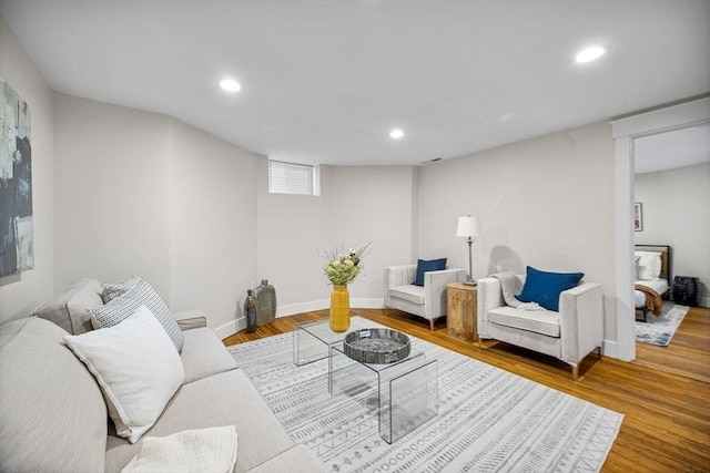 living room featuring wood-type flooring