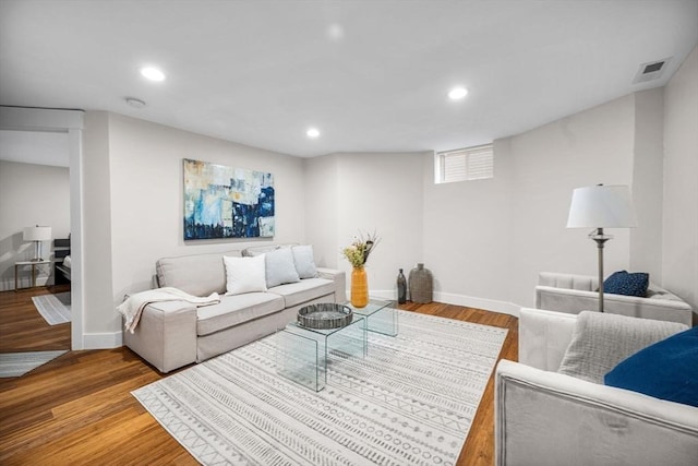 living room featuring hardwood / wood-style flooring