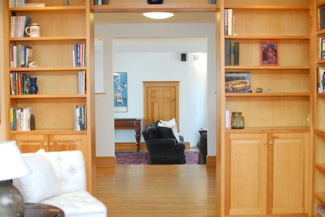 sitting room with wood finished floors