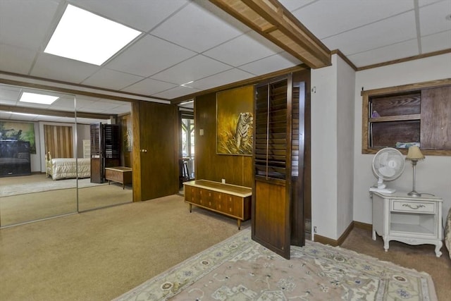198 Mountain View Dr, Holyoke, MA 01040 - hallway with carpet flooring and a paneled ceiling